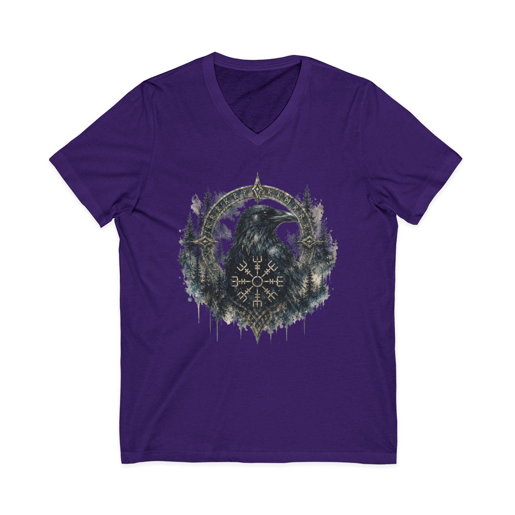 Valknut Raven Forest Tee | Norse Vegvisir Crow Woodland Design