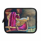 Regal Cheetah on Velvet Throne Laptop Sleeve | Wildlife Art, Luxury Animal Print