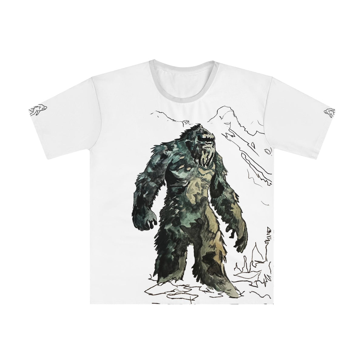 Mountain Sasquatch Illustration T-Shirt | Yeti Forest Art