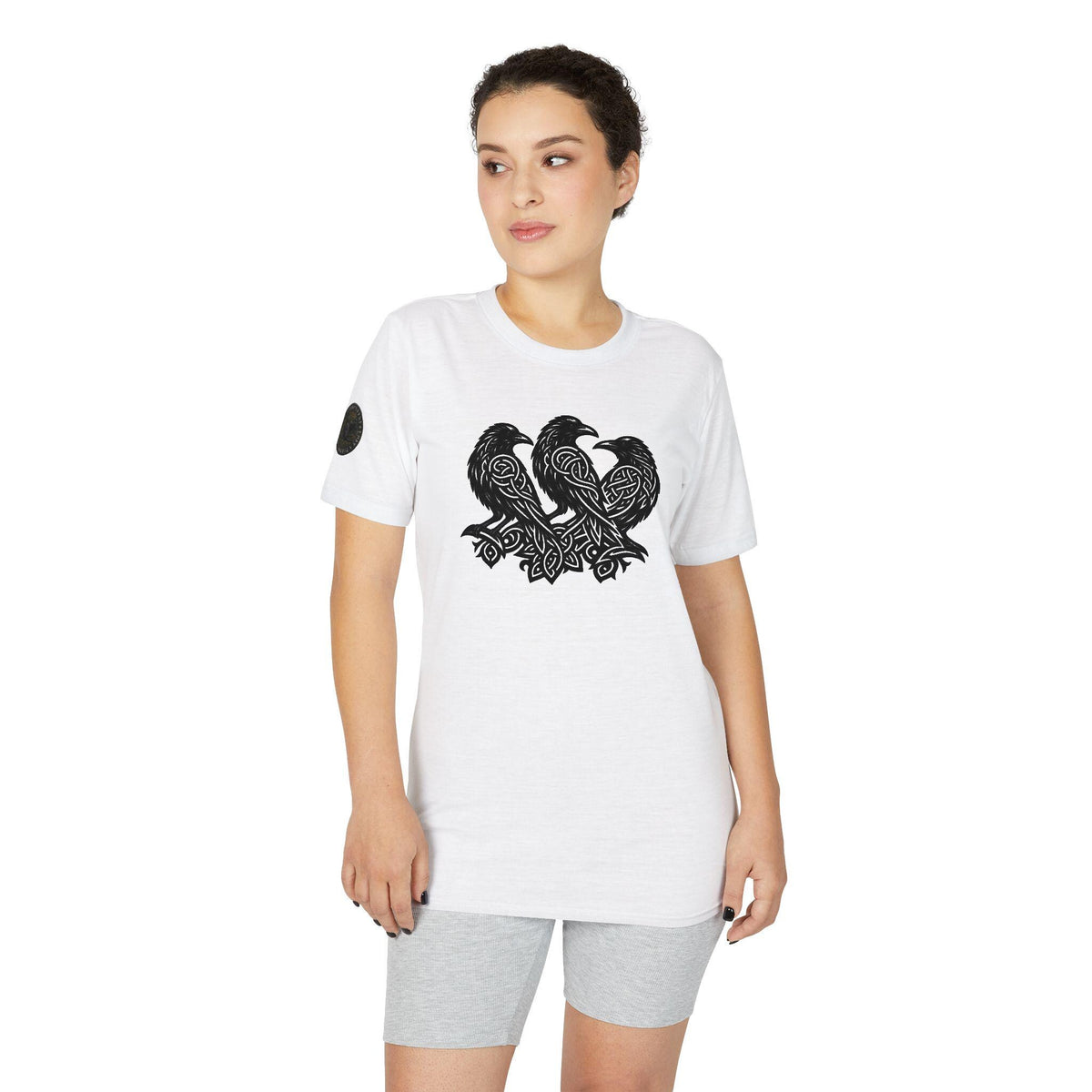 Three Black Crows T-Shirt | Gothic Raven Silhouette, Bird Illustration