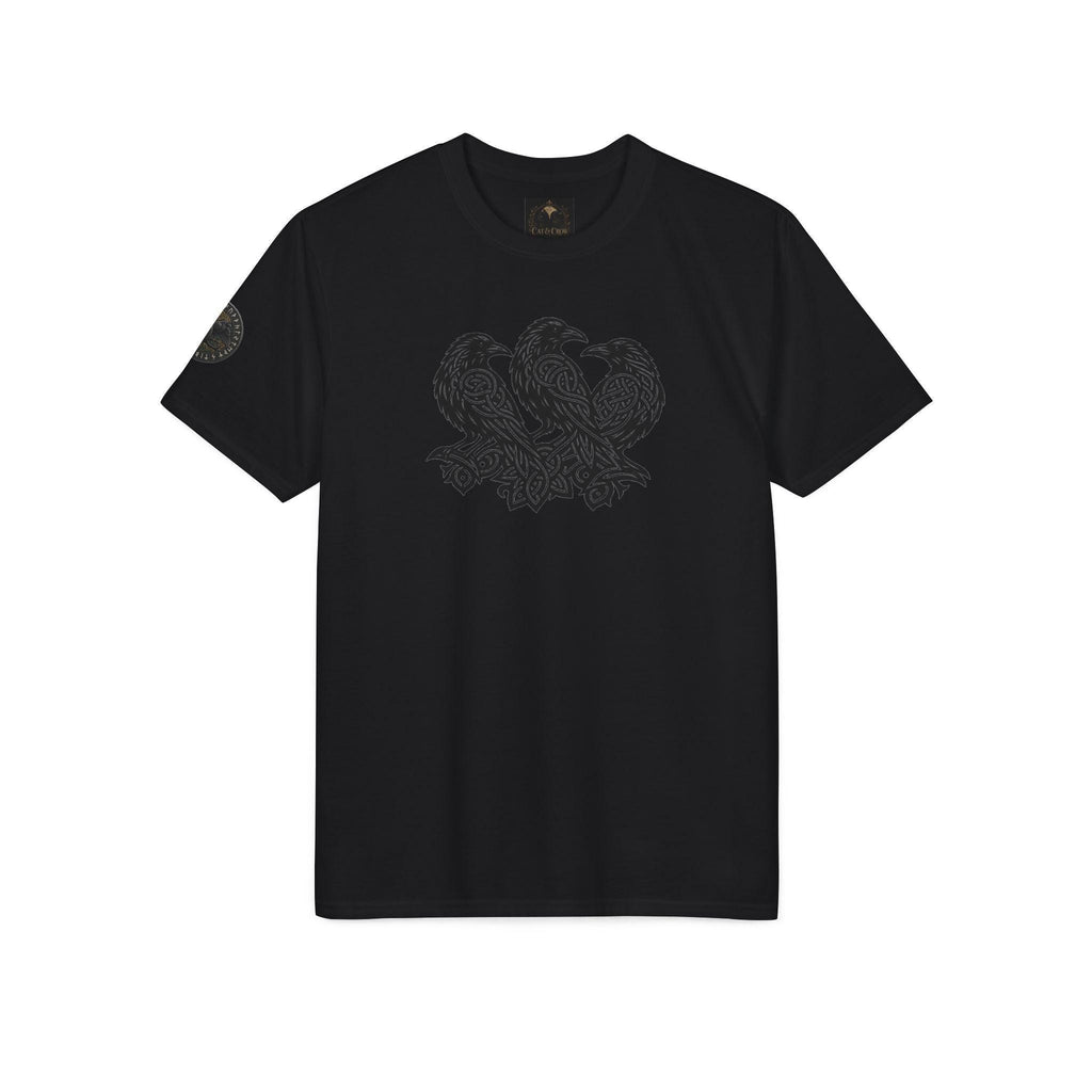 Three Black Crows T-Shirt | Gothic Raven Silhouette, Bird Illustration