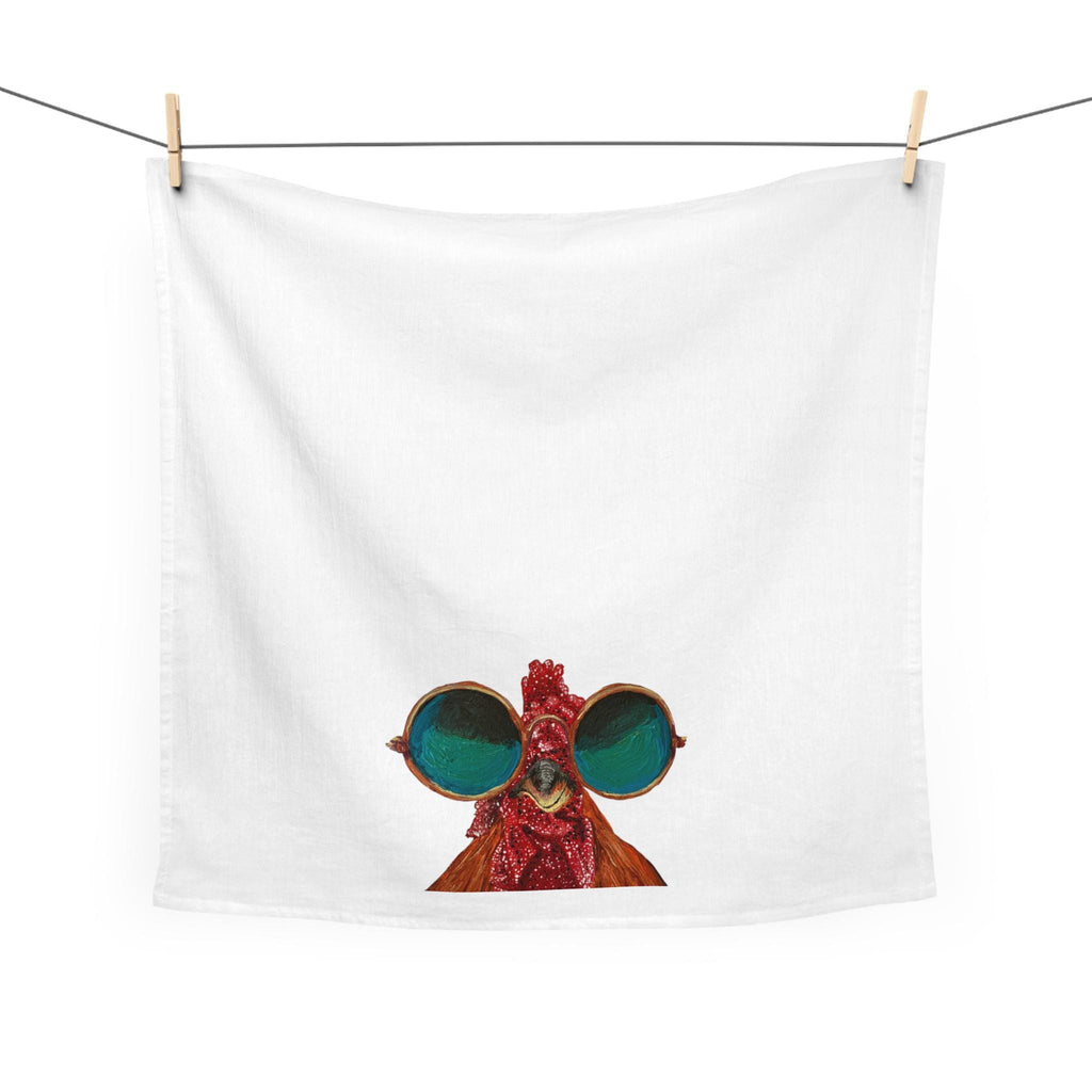 Rooster with Sunglasses Tea Towel | Funny Farm Kitchen Decor