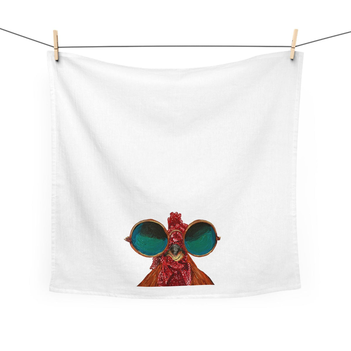 Rooster with Sunglasses Tea Towel | Funny Farm Kitchen Decor