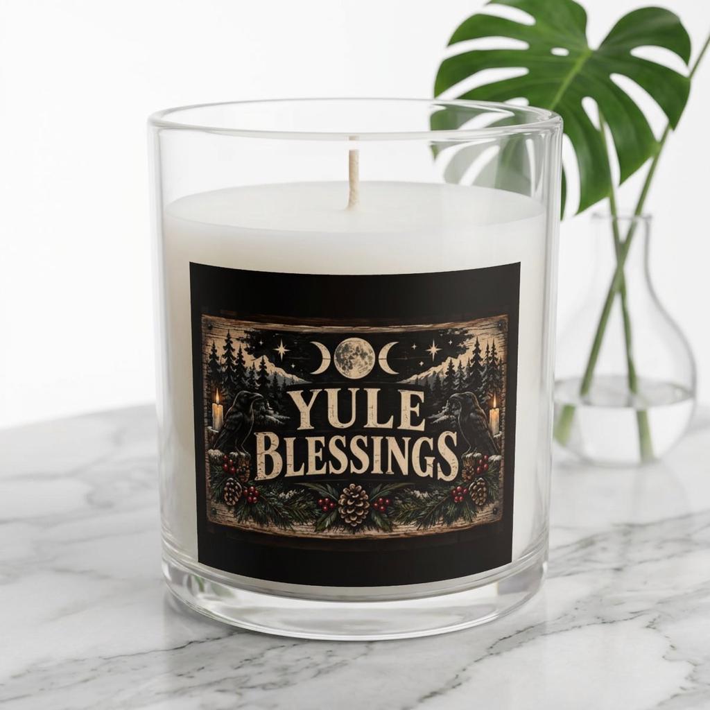 Yule Blessings Candle | Glass Candle, 11oz