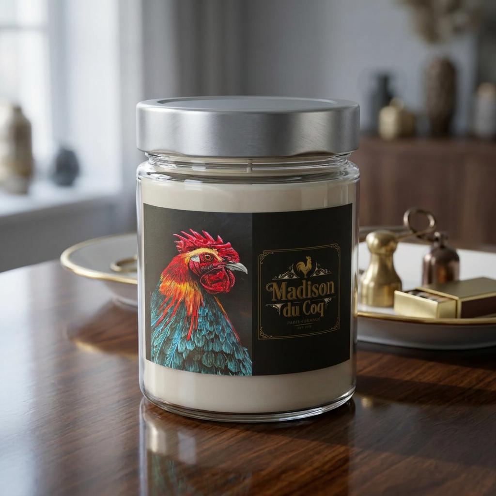 Colorful Rooster Illustration Soy Candle | 9oz Jar