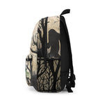 Bigfoot Forest Silhouette Backpack | Mountain Cabin Watercolor Scene
