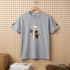 Ghost Holding Cat Tee | Cute Halloween Ghost, Coffee and Black Cat Illustration