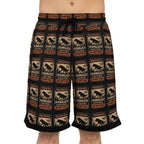Skinwalker Warning Poster Basketball Shorts | AOP Printed Shorts