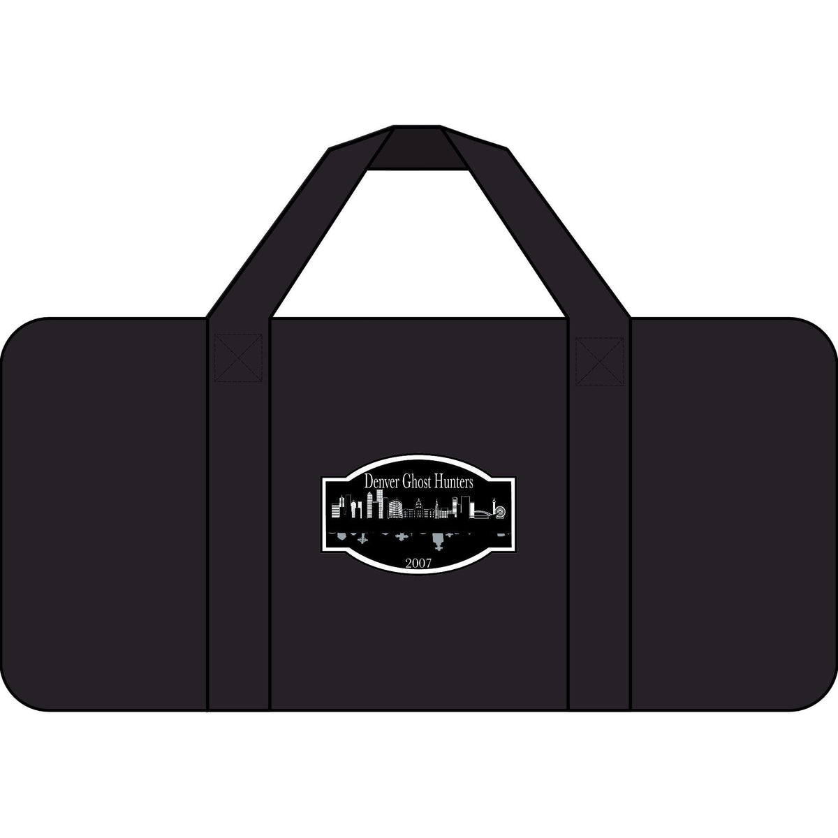 Denver Ghost Hunters Checkerboard Strap Duffel Bag | Black Camo Travel Gym Bag