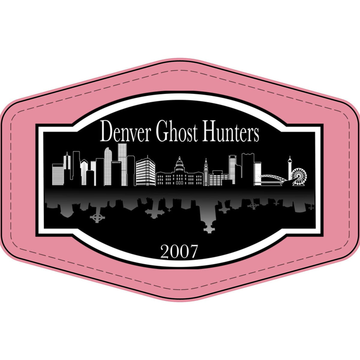 Denver Ghost Hunters Faux Leather Patch | Engraved City Skyline Patch