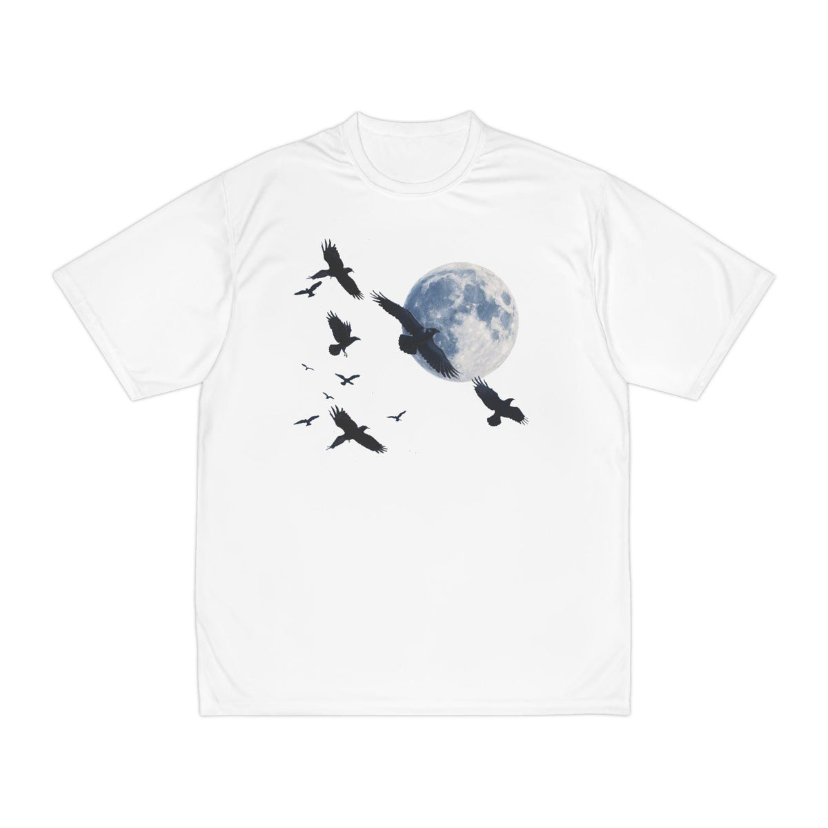 Flying Ravens Moon T-Shirt | Moonlit Birds Graphic Tee