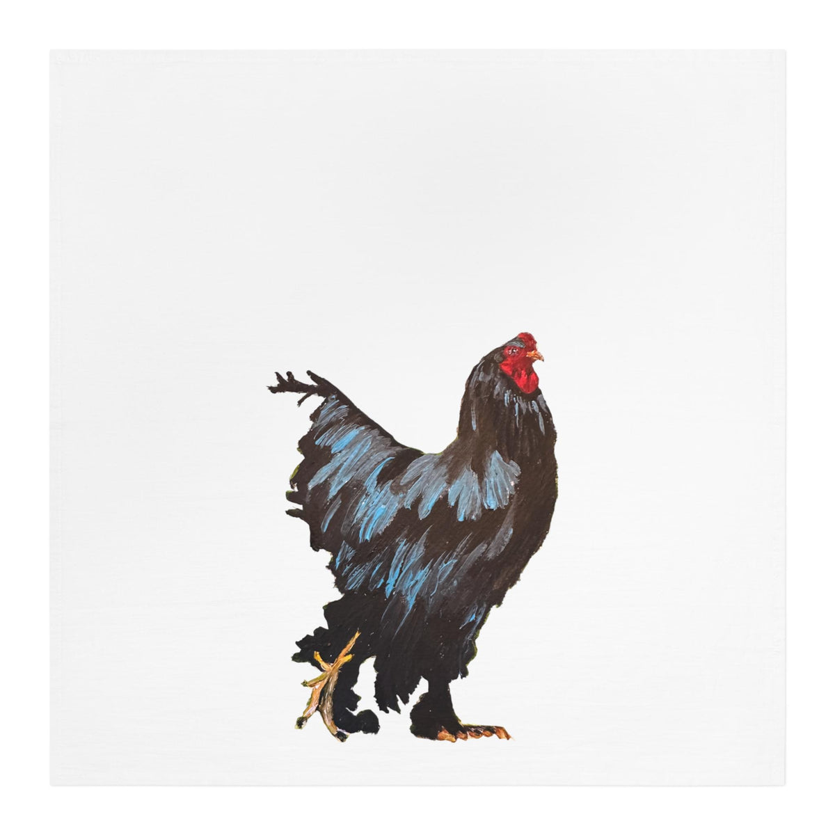 Black Rooster Illustration Tea Towel | Farmhouse Kitchen Decor