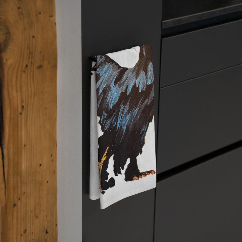 Black Rooster Illustration Tea Towel | Farmhouse Kitchen Decor