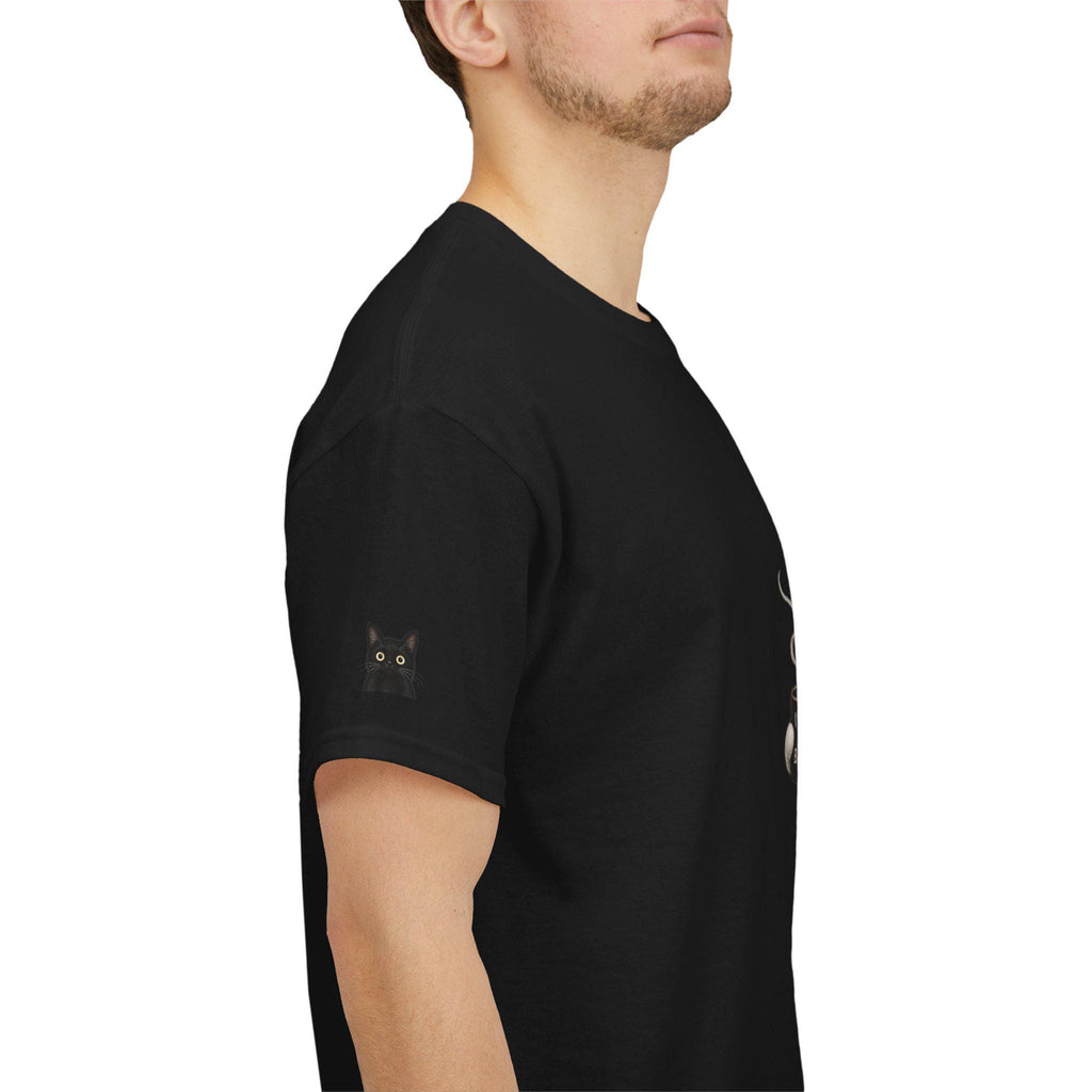 Ghost Holding Cat Tee | Cute Halloween Ghost, Coffee and Black Cat Illustration