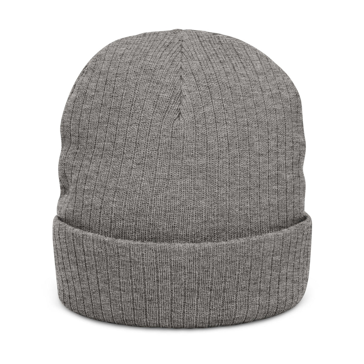 Row of Tiny Ghosts Ribbed Knit Beanie | Embroidered Halloween Cuff Hat