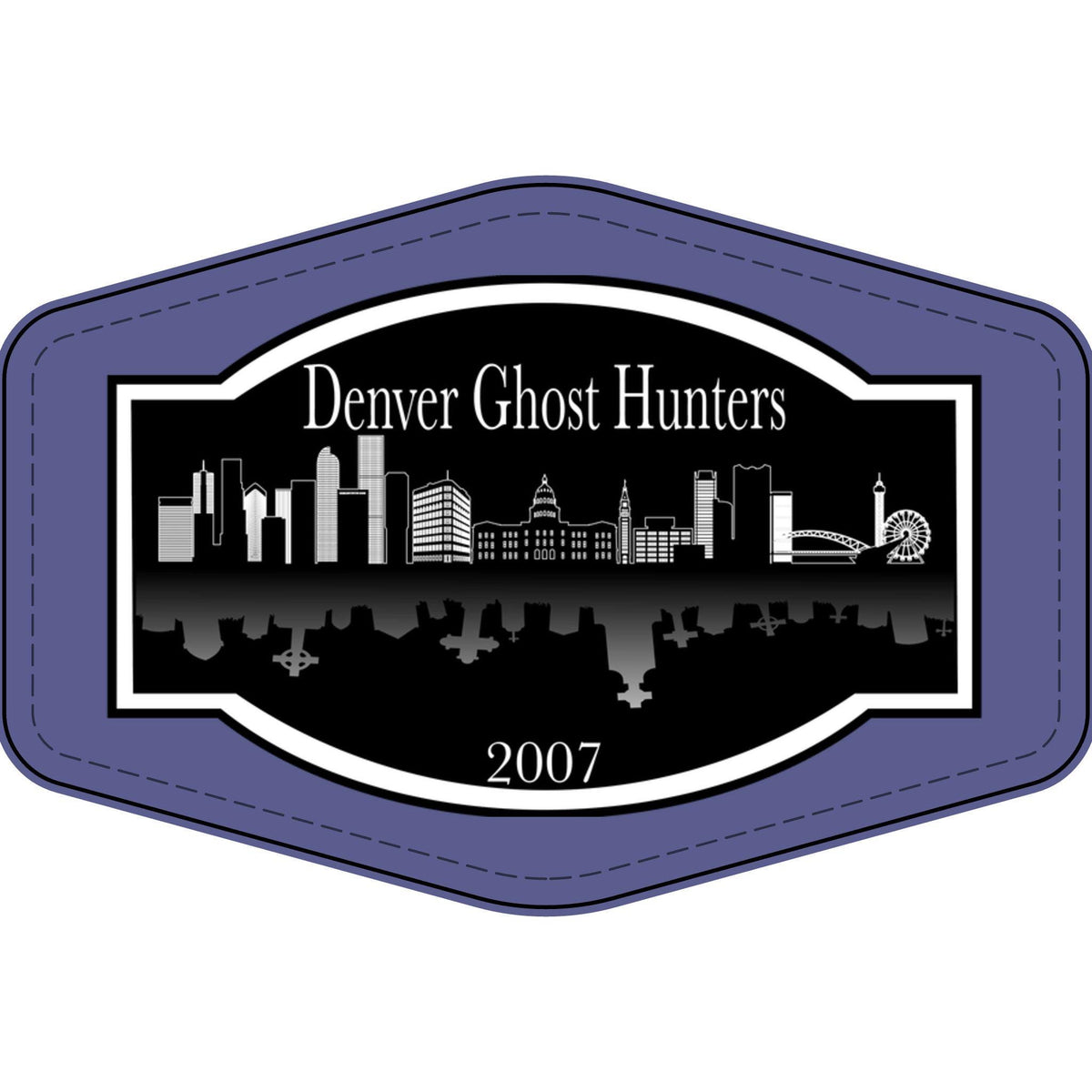 Denver Ghost Hunters Faux Leather Patch | Engraved City Skyline Patch