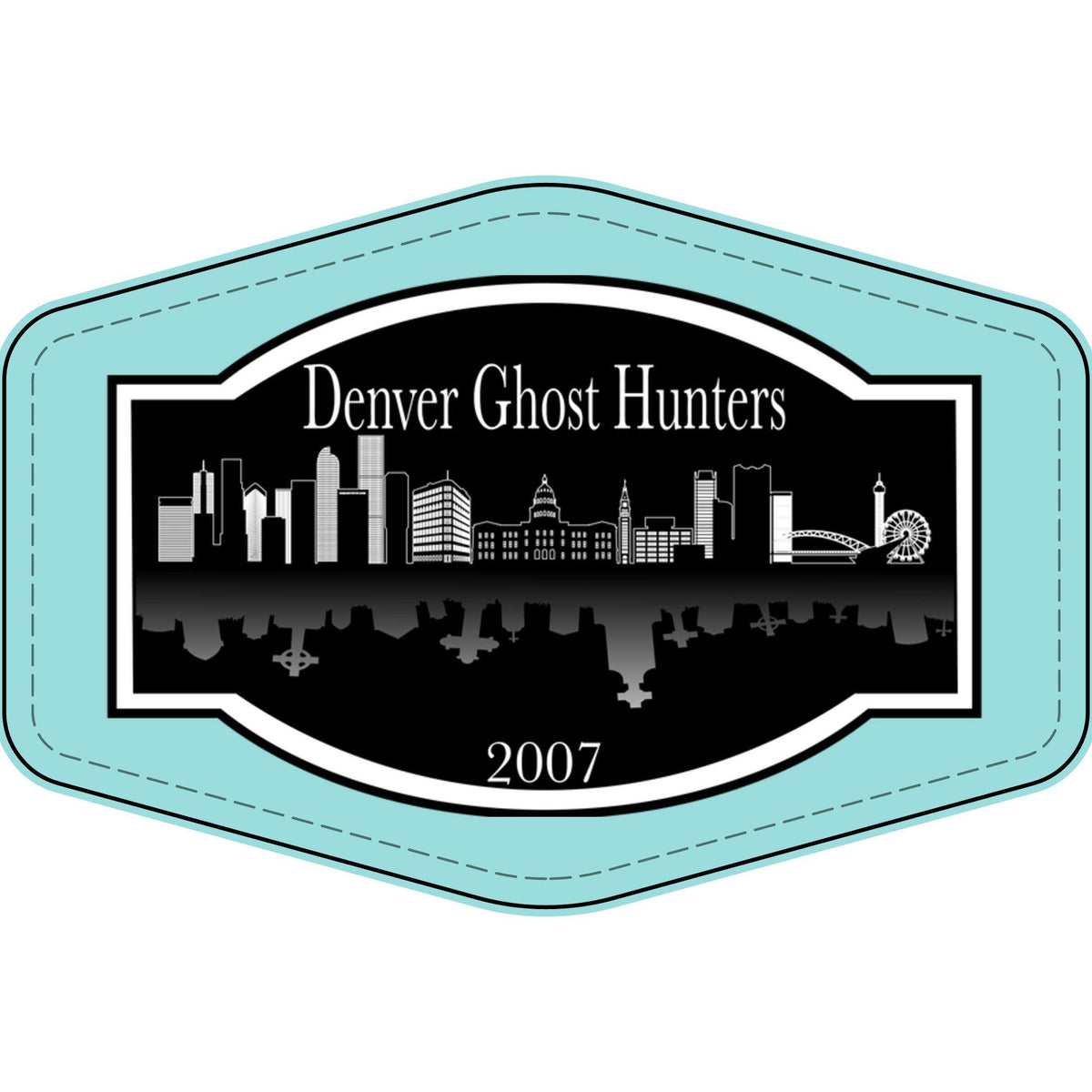 Denver Ghost Hunters Faux Leather Patch | Engraved City Skyline Patch