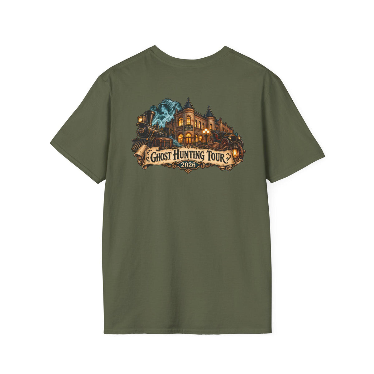 Denver Ghost Hunters Ghost Hunting Tour 2026 T-Shirt | Haunted Mansion Illustration