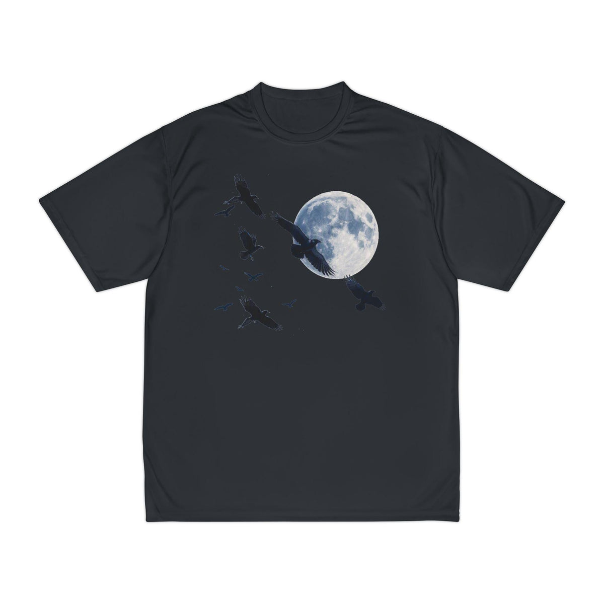 Flying Ravens Moon T-Shirt | Moonlit Birds Graphic Tee